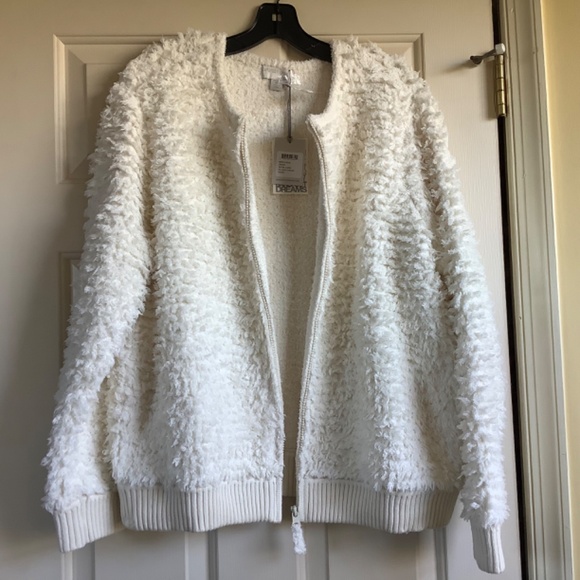 Barefoot Dreams CozyChic Fringe Loop Jacket Cream SZ XL - Picture 3 of 16